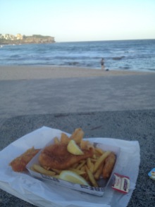 Fish and Chips am Strand- Klassiker!